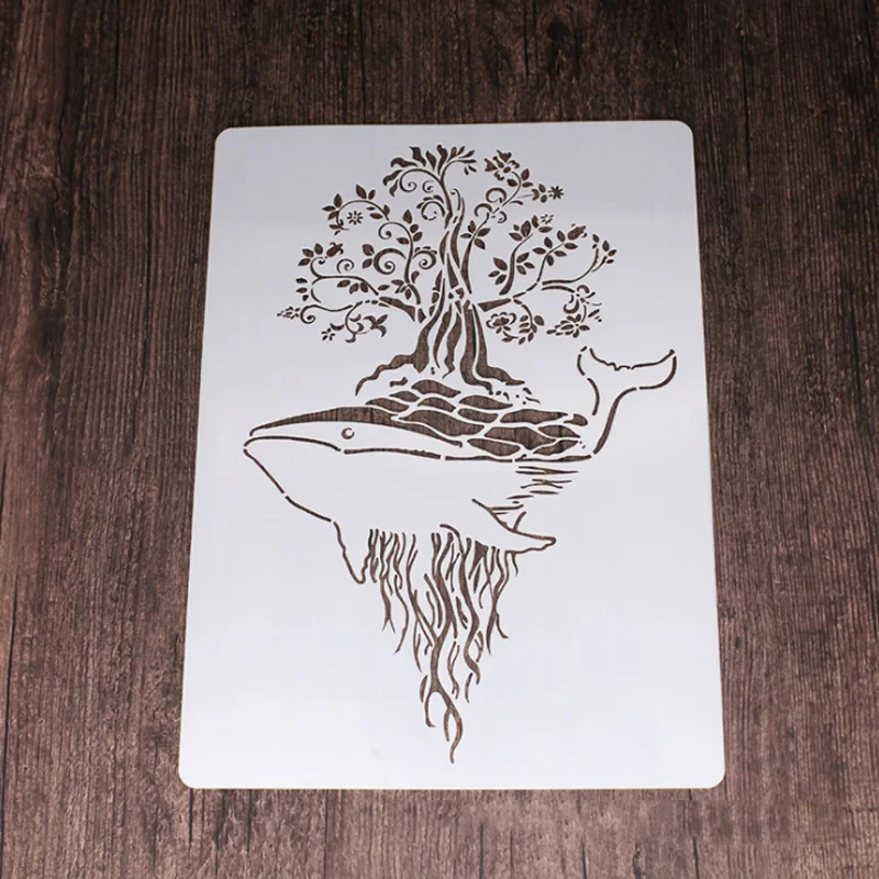 2 листа трафарет для рисования больших китов животных