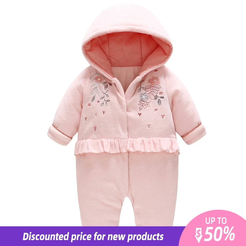 Детская одежда Новинка 2019 года хлопковый комбинезон с цветочным принтом для