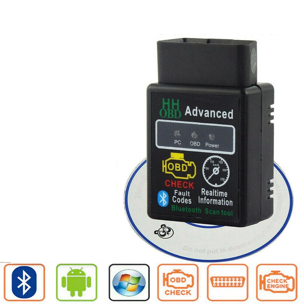 V2.1 ELM327 HH OBD 2 OBDII Авто Bluetooth диагностический инструмент интерфейс сканер черный |
