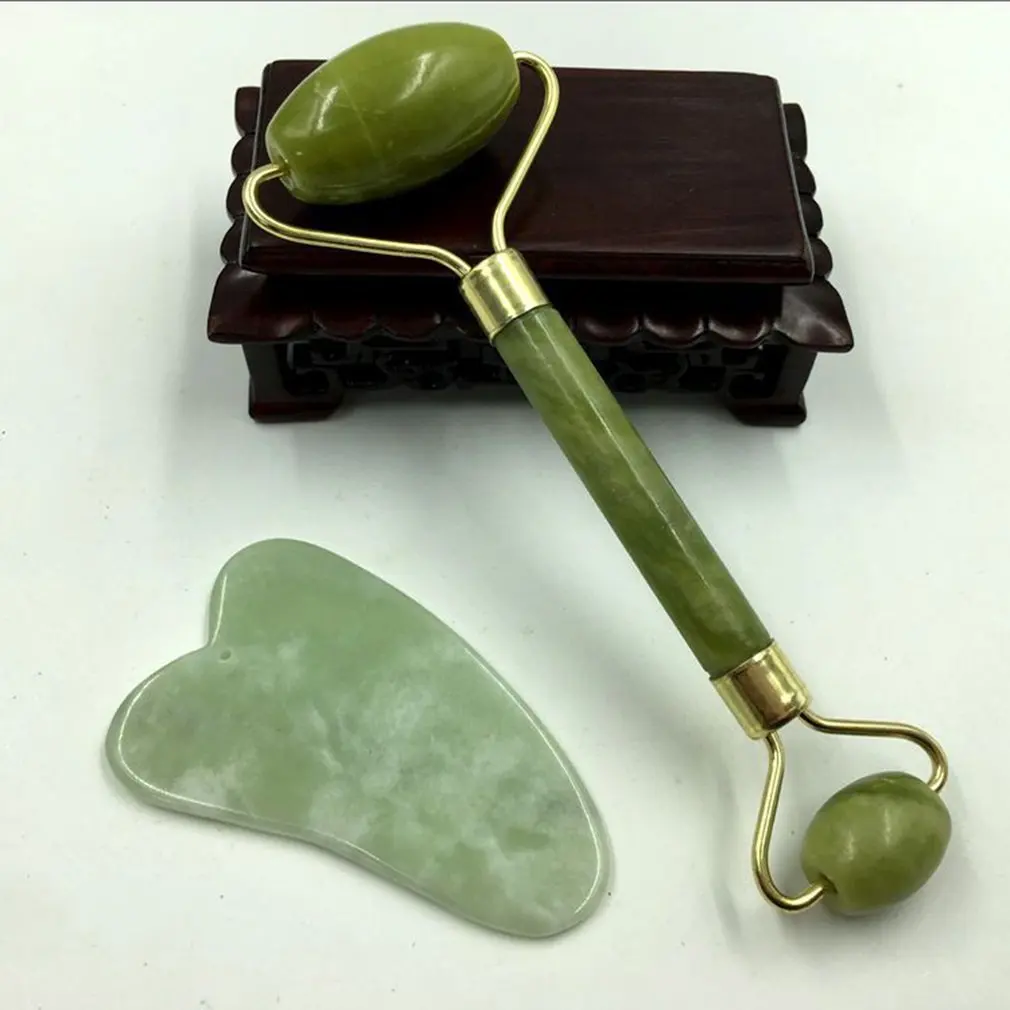 

Natural Facial Roller Jade beauty massager Roller Face Beauty Massage Tools Face Kit With Jade Scraper health care