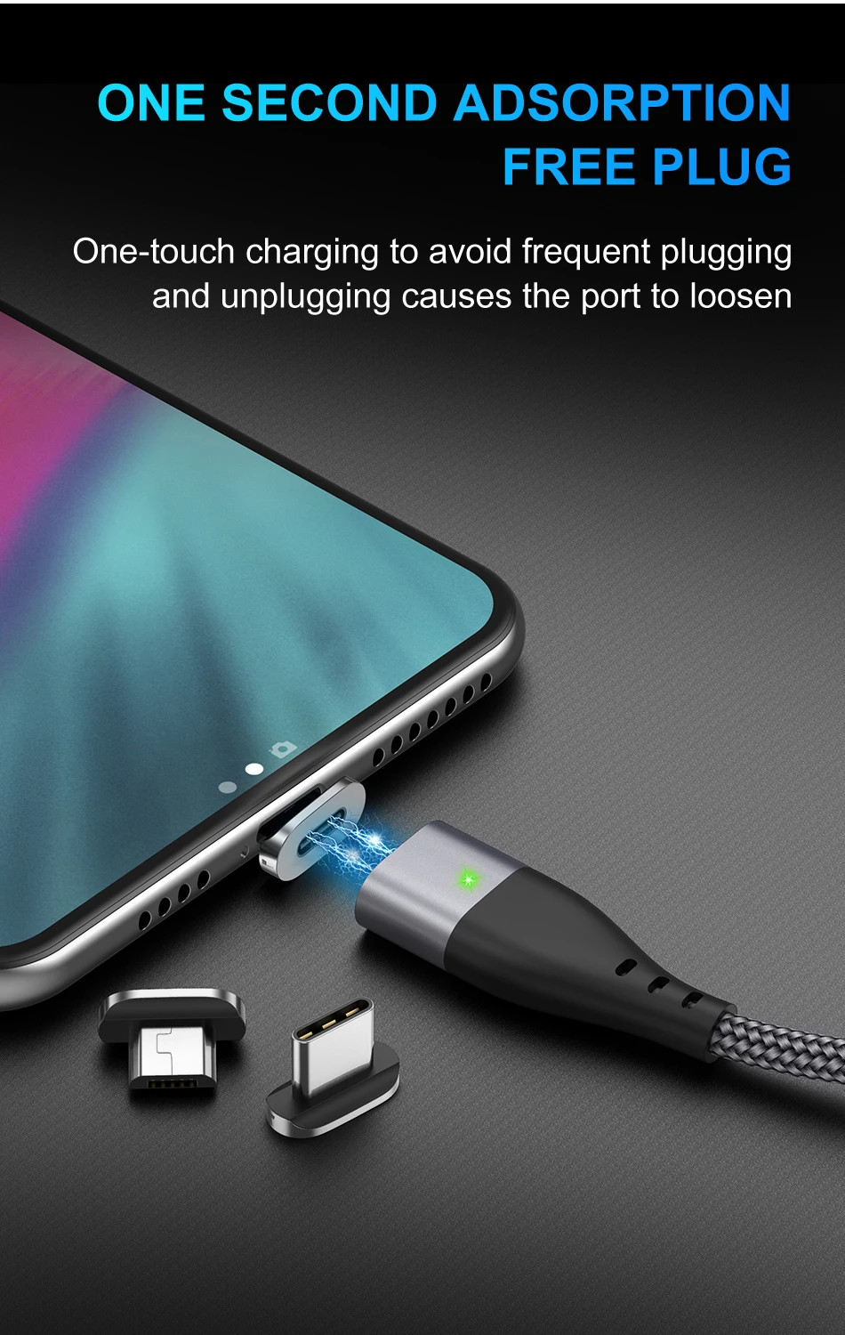 USLION Магнитный кабель Micro USB для iPhone samsung 3A, кабель для быстрой зарядки и передачи данных, Магнитный зарядный кабель usb type C, кабель для телефона Android