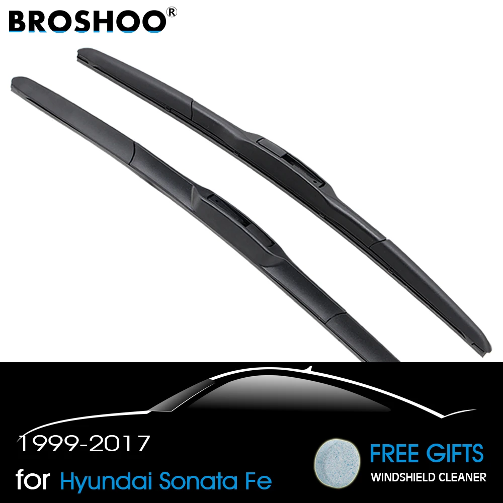 

Щетки стеклоочистителя BROSHOO для Hyundai Santa Fe, стильные резиновые щетки стеклоочистителя для автомобилей Hyundai Santa Fe, модель с года по 2017 год, подх...