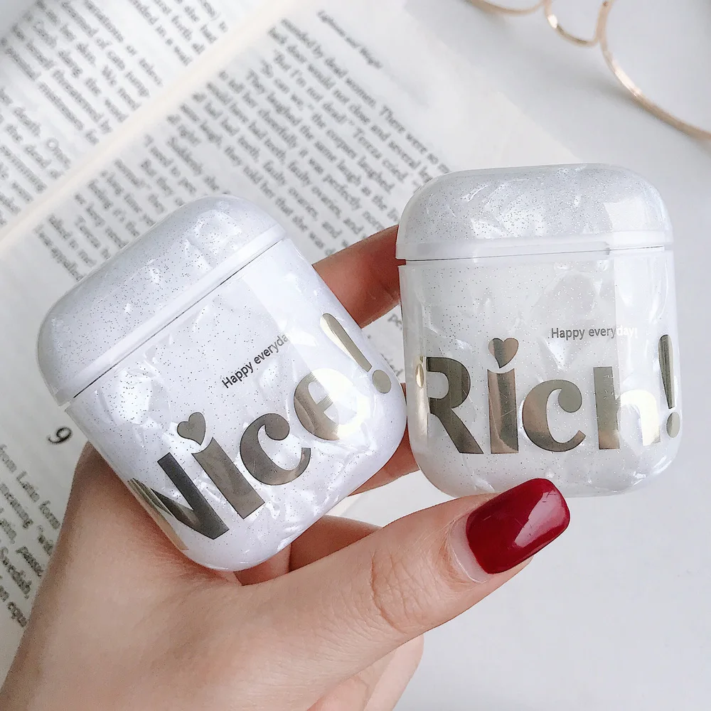 Чехол для AirPods 2 роскошный золотой бронзирующий Мягкий силиконовый чехол из ТПУ с