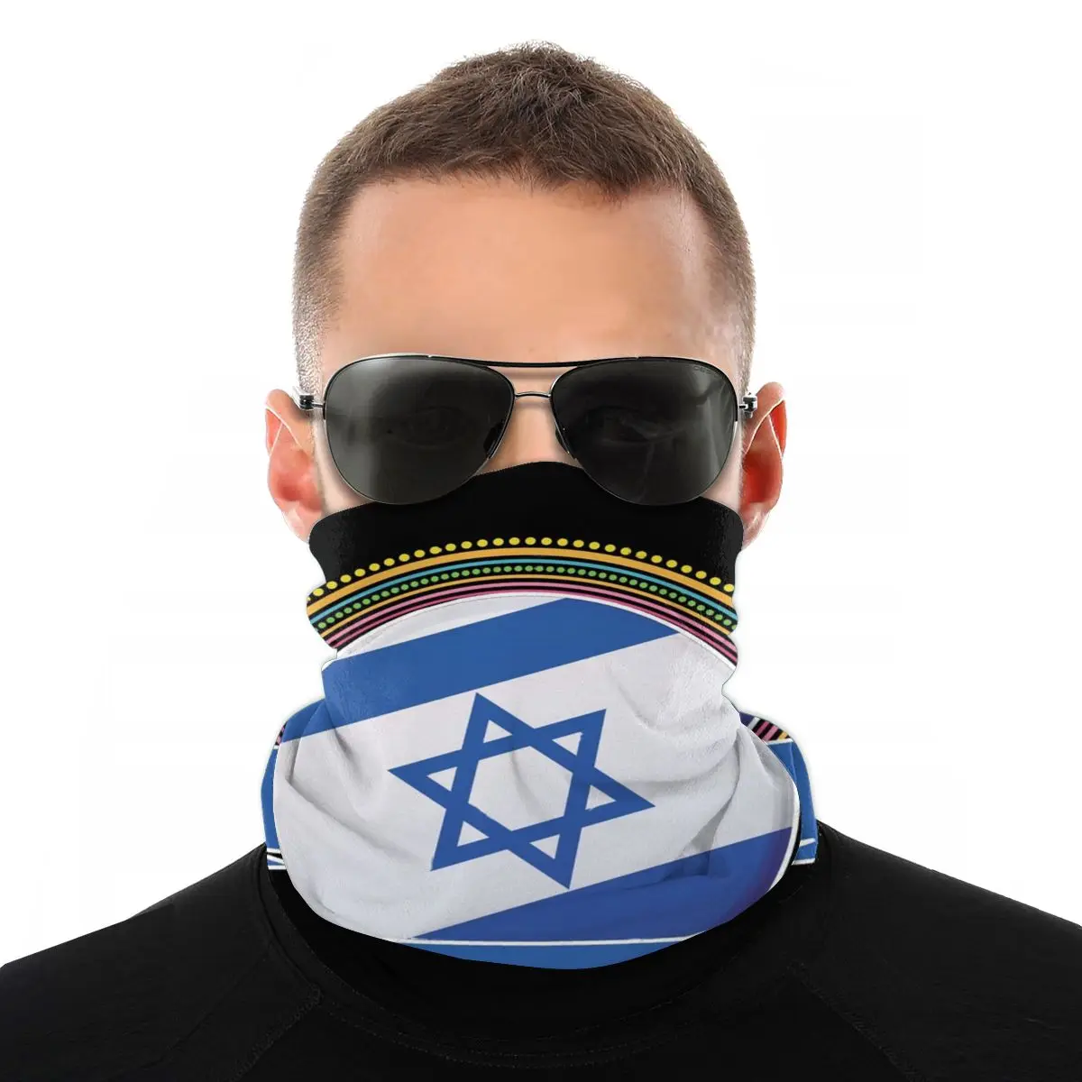 

Israel Flag Scarf Neck Face Mask Men Women Halloween Tube Mask Balaclava Bandanas Versatility Headband Biking Hiking