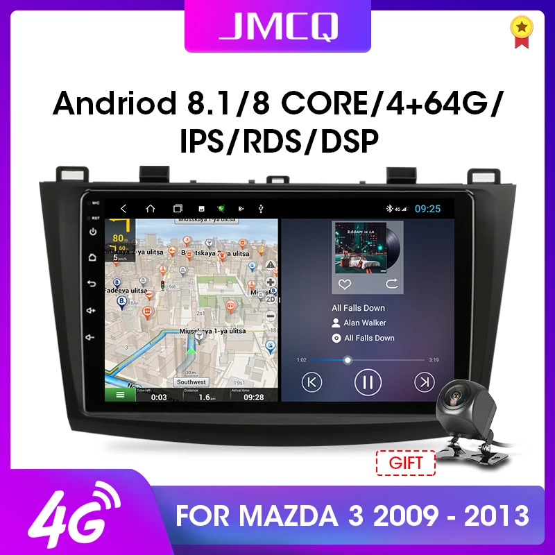 Автомагнитола JMCQ 2 din Android 8 1 мультимедийный проигрыватель для Mazda 3 2009 2013 maxx axela DSP