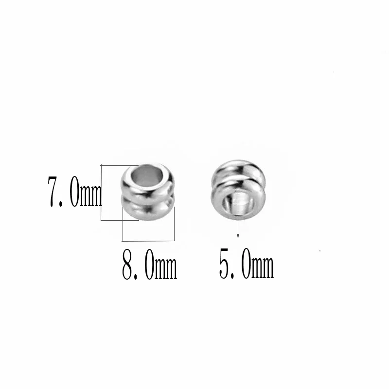 Бусины-разделители из нержавеющей стали ползунок с большим отверстием 8 мм 5