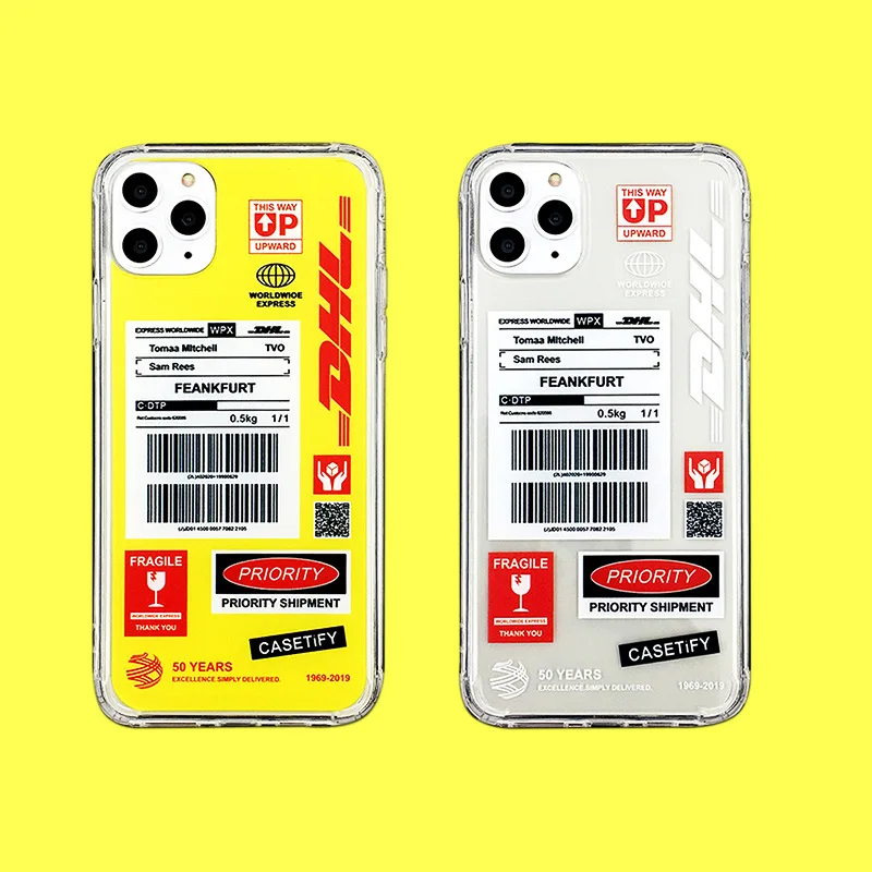 Dhl Pattern Phone Cover Case For iPhone 11 Pro Max XS Xr 8 7 6 6s Plus Luxury Soft Silicone Coque Fundas Clear Back |