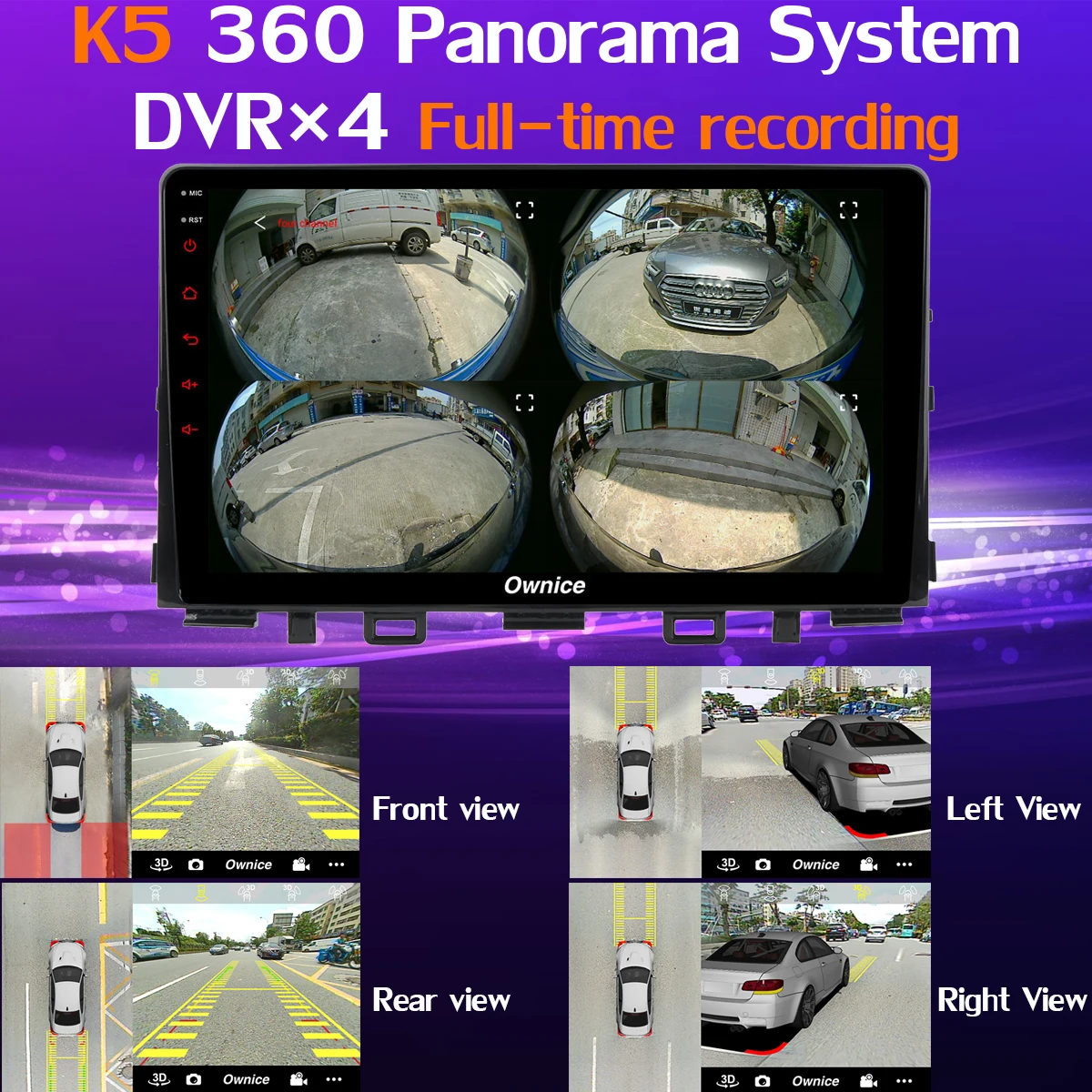 1din 360° Panoramic 4G SIM WiFi Android 9.0 8Core 4G+64G DSP CarPlay Car Multimedia GPS Radio Player for Kia Rio 2017 2018 2019 |