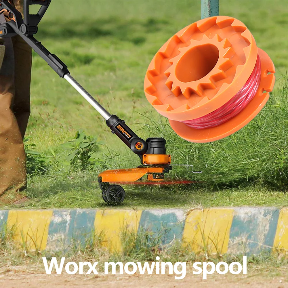 

Eco-friendly Lawn Mower Replacement Kits 10ft Grass Edger Line Spool Trimmer Cap Cover Compatible for WORX Garden Tool