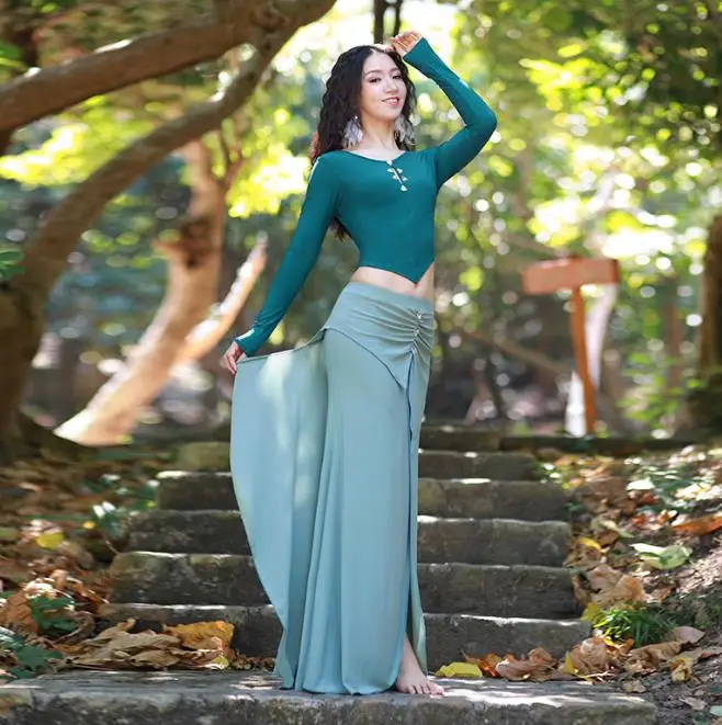 Женский костюм для танца живота черный топ и сексуальная юбка одежда в стиле