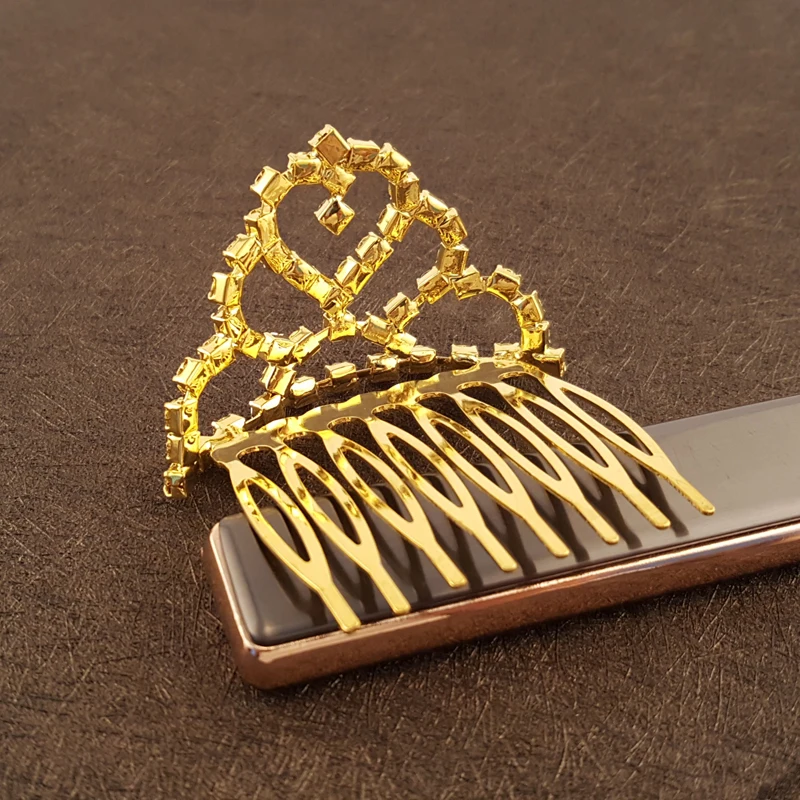 Тиары и короны для девочек украшения волос с кристаллами в форме сердца