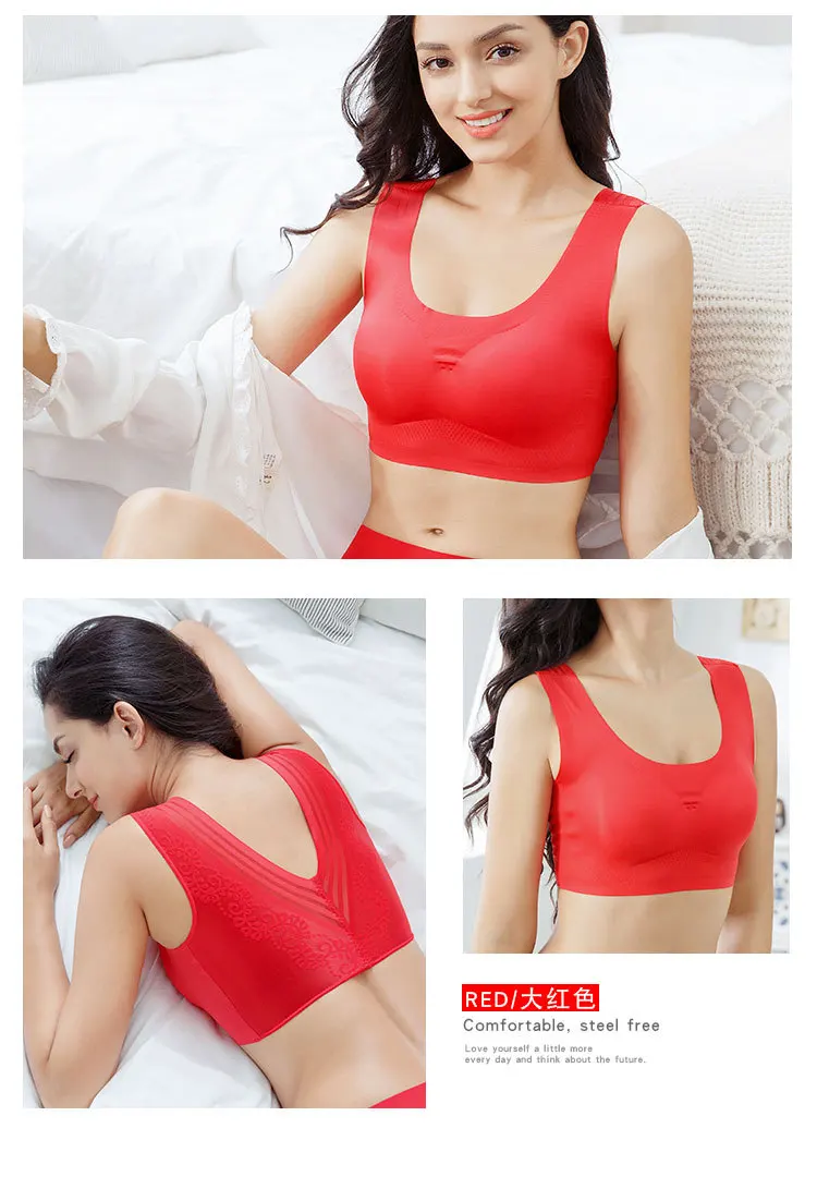 No Rims Sexy Lingeries Underwears Women bras plus size 7XL One piece Sleep Lace Beautiful back comfort Bra women's Vest