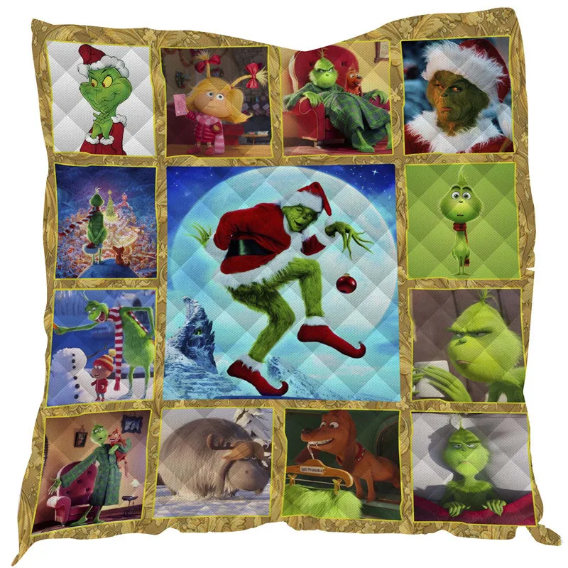 Трехмерное цифровое одеяло стеганое покрывало с рождественским мультяшным