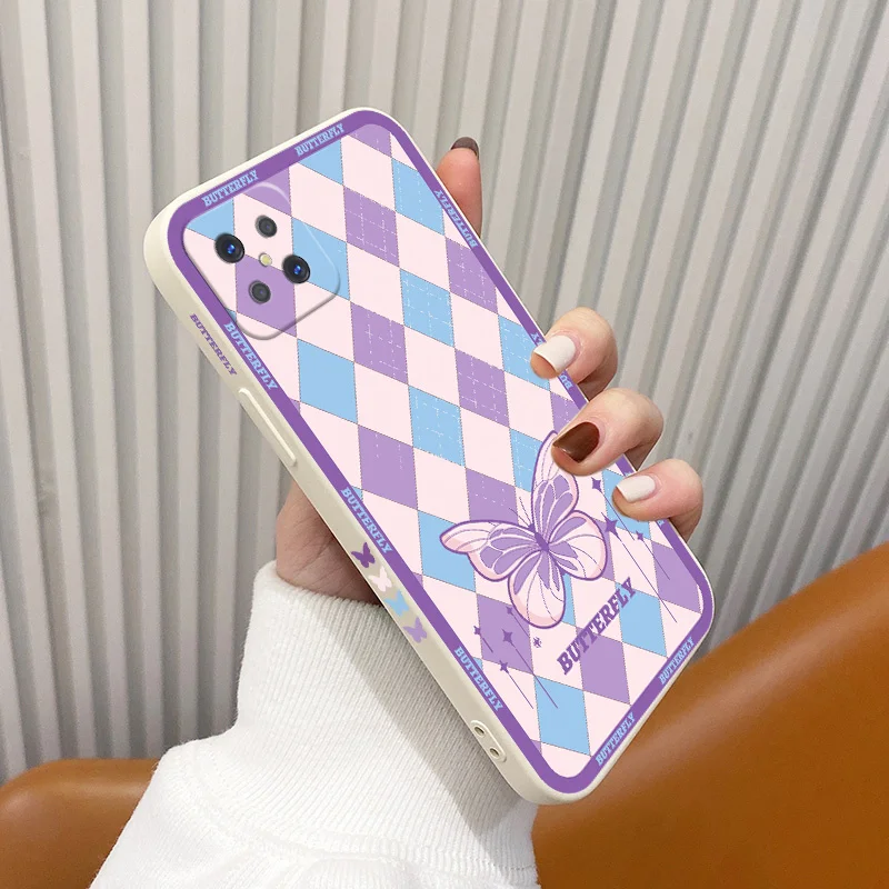

Purple Butterfly Case For OPPO A92 A93 A94 A83 4G 5G F9 F17 F19 F19 Pro 2020 Reno4 Reno5F Realme6 Lite C11 Soft Phone Cover Case