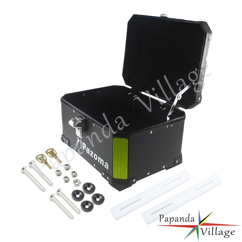 Универсальный мотоциклетный черный Алюминиевый задний Чехол 45L багажный ящик