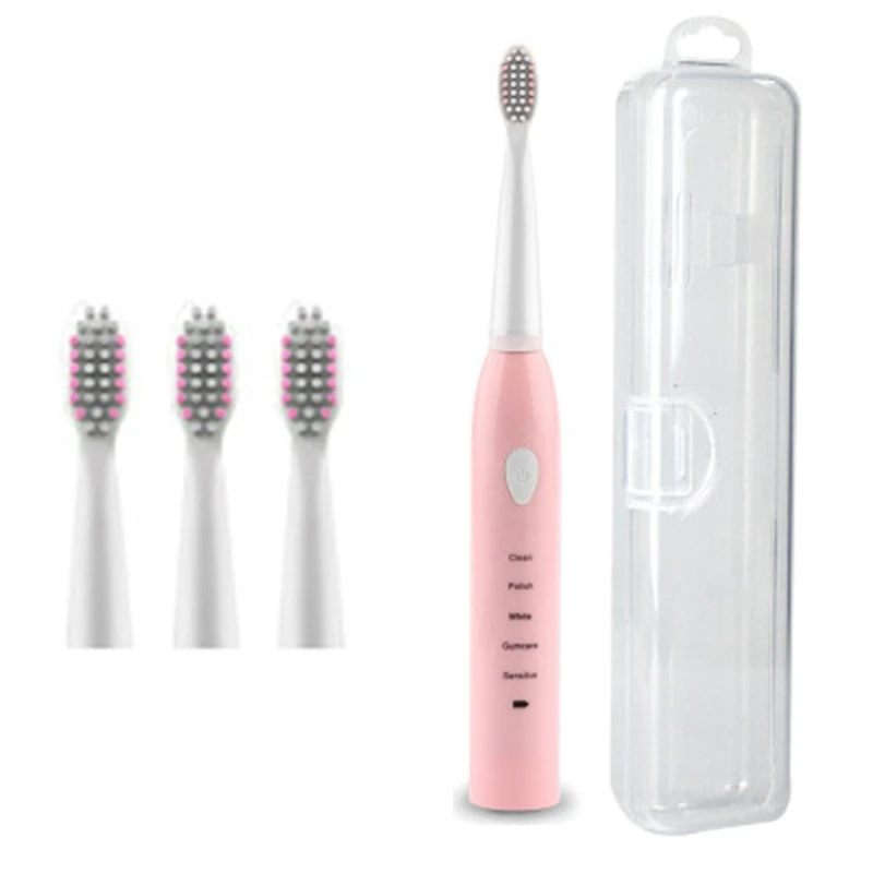 

Smart Electric Ultra Soft Toothbrush USB Rechargeable With 4 Oral B Toothbrush Heads Washable Whitening Teeth 5Mode Travel Kit