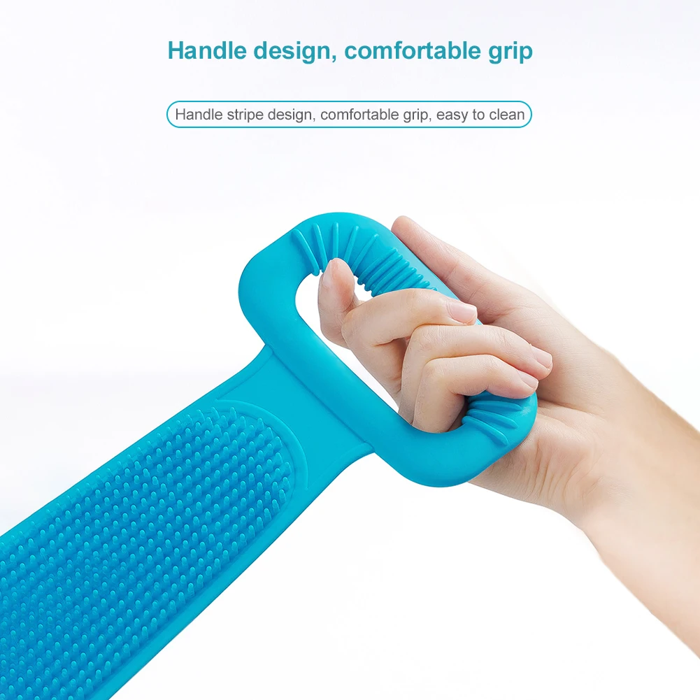 

76CM/90CM Bath Shower Silicone Body Brush Bath Belt Exfoliating Back Brush Belt Wash Comfortable Massage for Shower