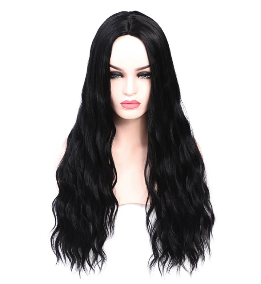 Черные синтетические парики для женщин FREEWOMAN парик с волнистыми волнами в