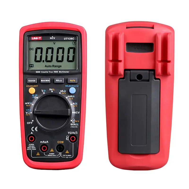 UNI-T UT139C 6000 Counts Digital Multimeter Auto Range True RMS Current Tester Handheld Voltmeter Capacitor Temperature Meter