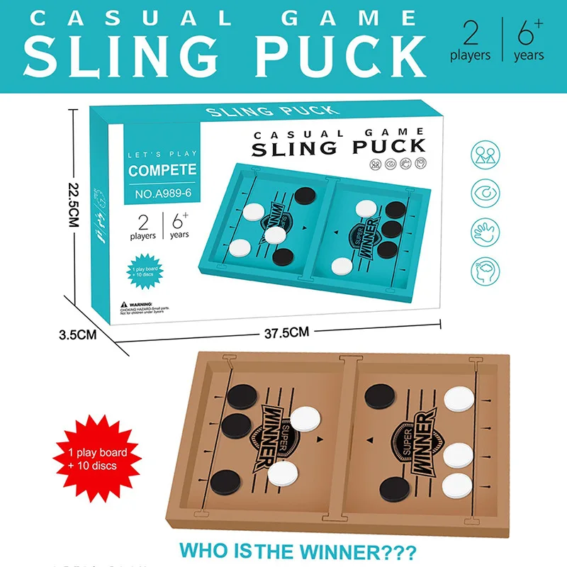 Настольный футбол игра победитель деревянный хоккей Быстрый слинг шайба