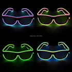 5 стилей, модные мигающие светодиодные очки, EL Wire, светящиеся солнцезащитные очки, Светящиеся Декоративные осветительные очки для вечеринок