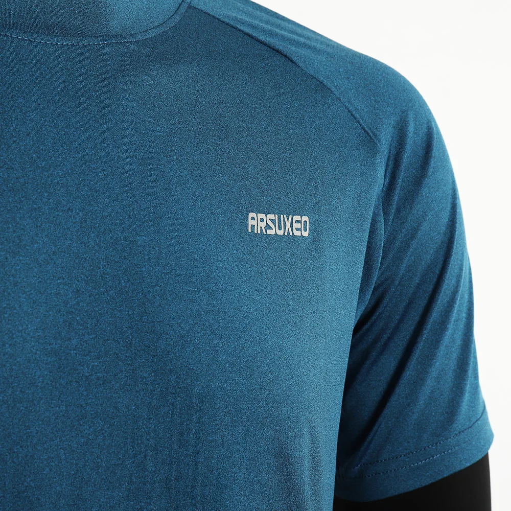 ARSUXEO беговые рубашки мужские быстросохнущие Компрессионные спортивные футболки