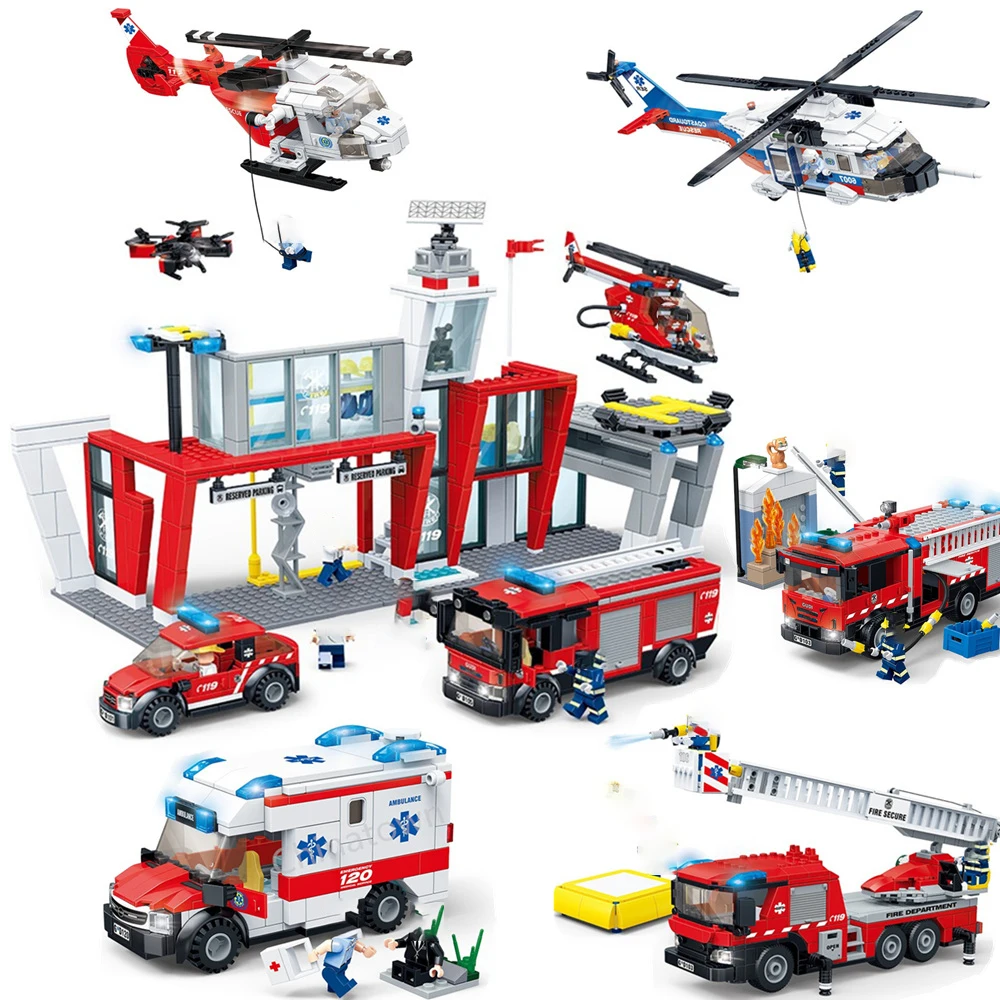 Городской двигатель пожарная станция команда спасательный вертолет