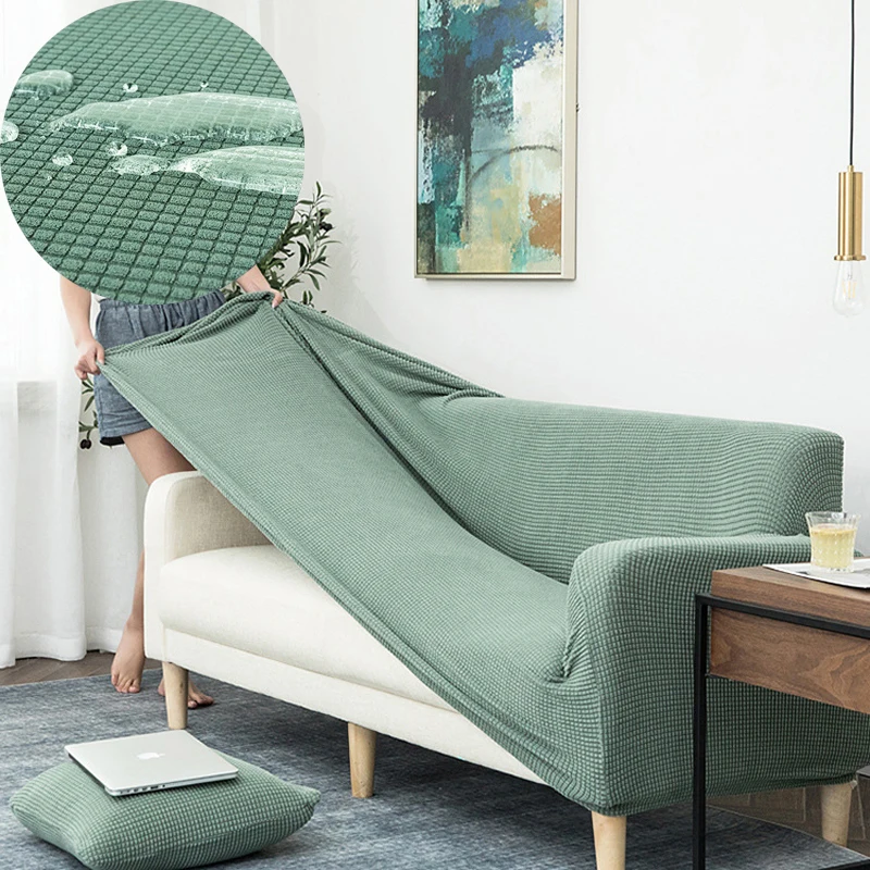 

Dazz Store Solid Color Seat Cover For Sofa Plus Cashmere To Living Room And Bedroom Elastic Spandex Corner Seater