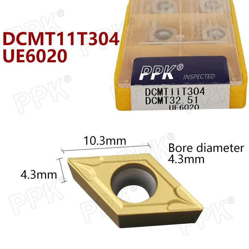 Пластины токарные твердосплавные DCMT11T304 DCMT32.51 UE6020 инструменты для токарного