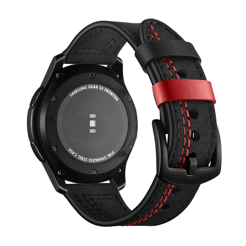 Ремешок из натуральной кожи для Samsung gear S3 Frontier galaxy watch 3 46 мм браслет huawei gt 2 pro amazfit GTR