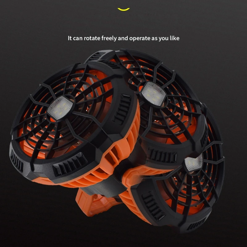 

USB Rechargeable Camping Fan with LED Lantern Remote Control Timing Hanging Fan C7AA