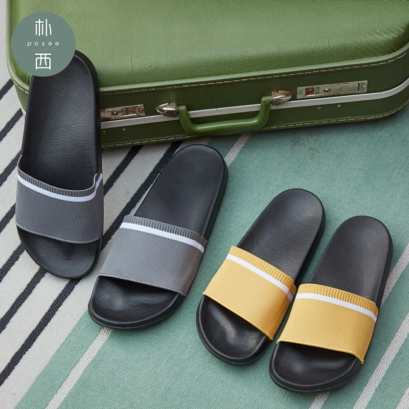 Тапочки POSEE женские домашние модные шлепанцы на плоской подошве пляжные уличные