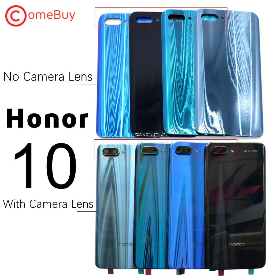Новое заднее стекло для Huawei Honor 10 Крышка батарейного отсека задний корпус панель