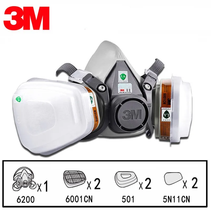 3M 6200 полумаска респиратор для распыления красок 7 в 1 костюм безопасной работы с