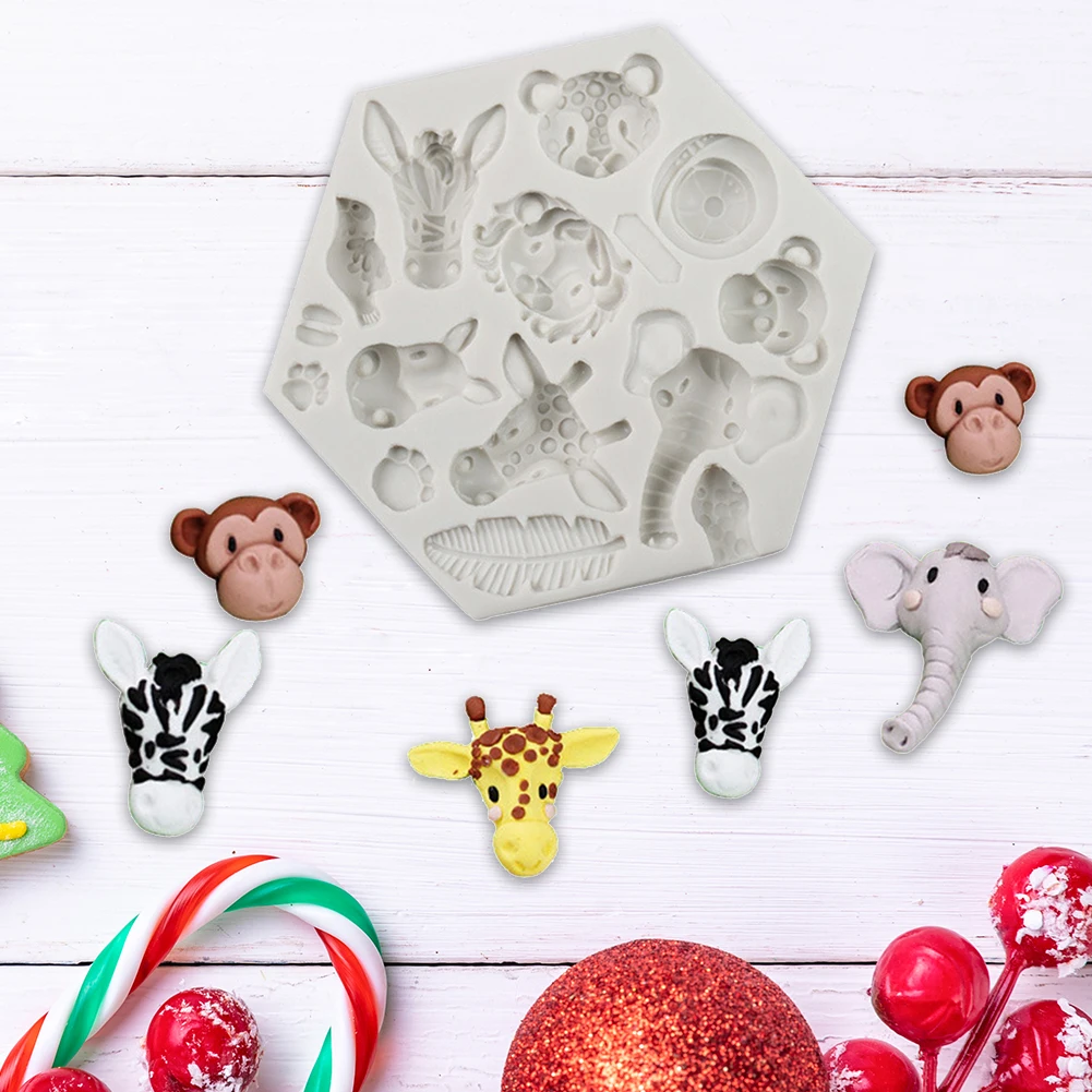 

Silicone Cake Mould 3D Jungle Forest Rabbit Giraffe Animal Fondant Cake Chocolate Kitchen Baking Mold Cake Decorating Homemade