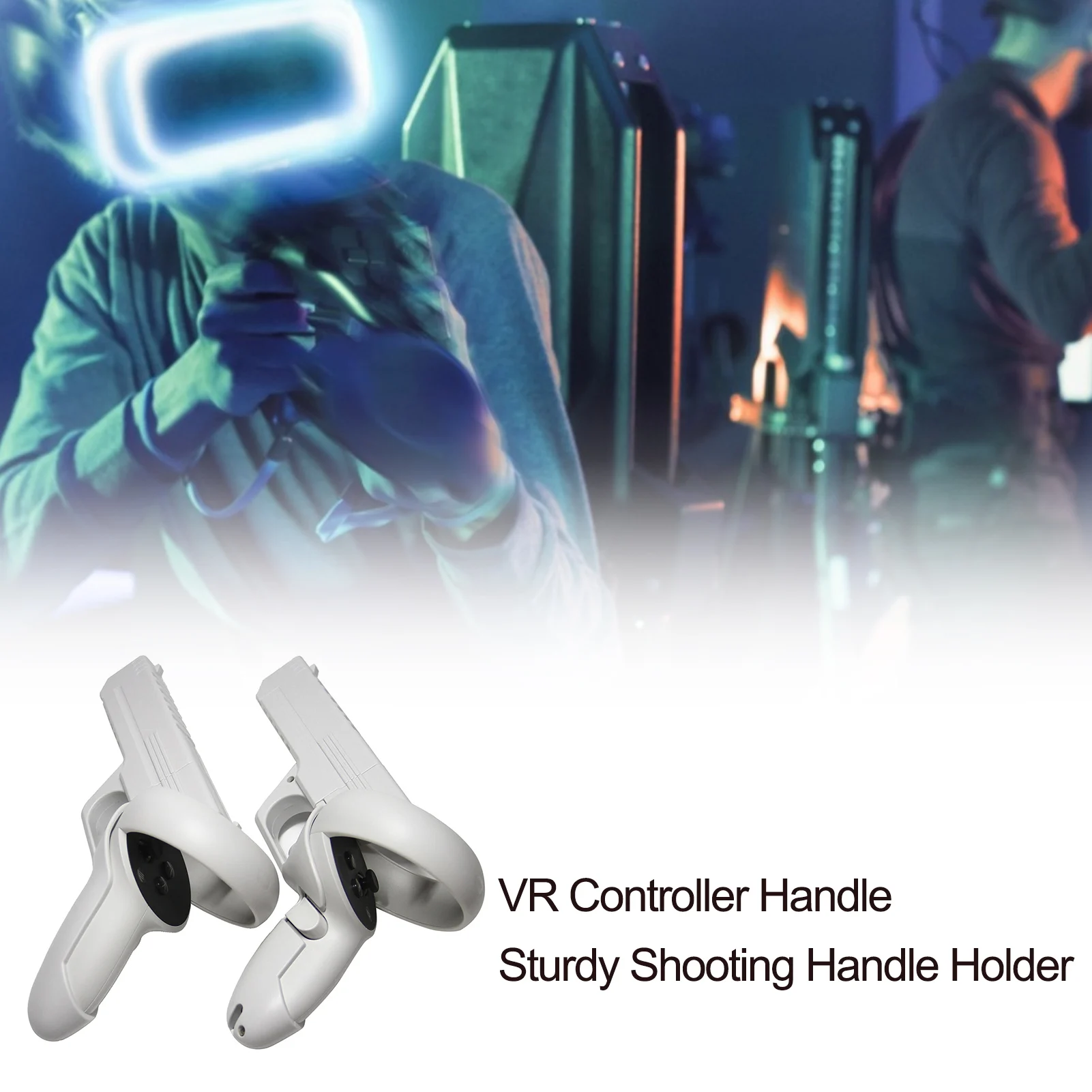 

VR Controller Handle Sturdy Shooting Handle Holder Black White VR Controller Handle For Oculus Quest 2VR Virtual Reality Headse
