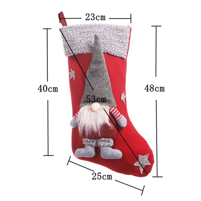 

2 Set Christmas Ornaments Christmas Stockings Christmas Gift Bags Candy Bags Old People Snowman Gift Bags S & M