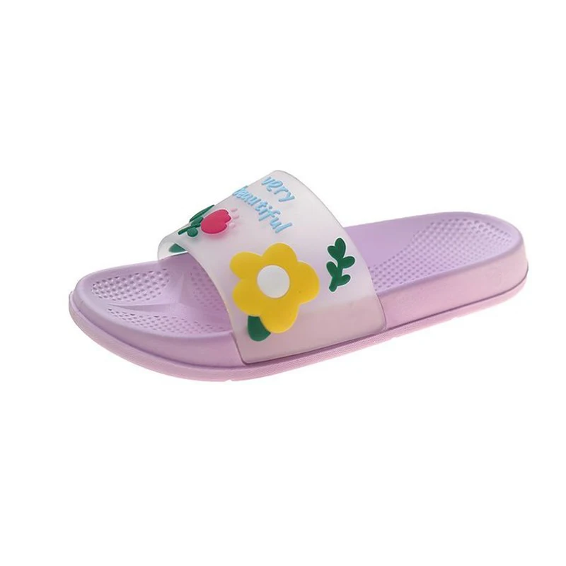 

2021 Summer Bathroom Slippers Quick Drying Slides Home Shoes lovely Flower Light Outdoor Slippers Shoes Chausson Homme Women