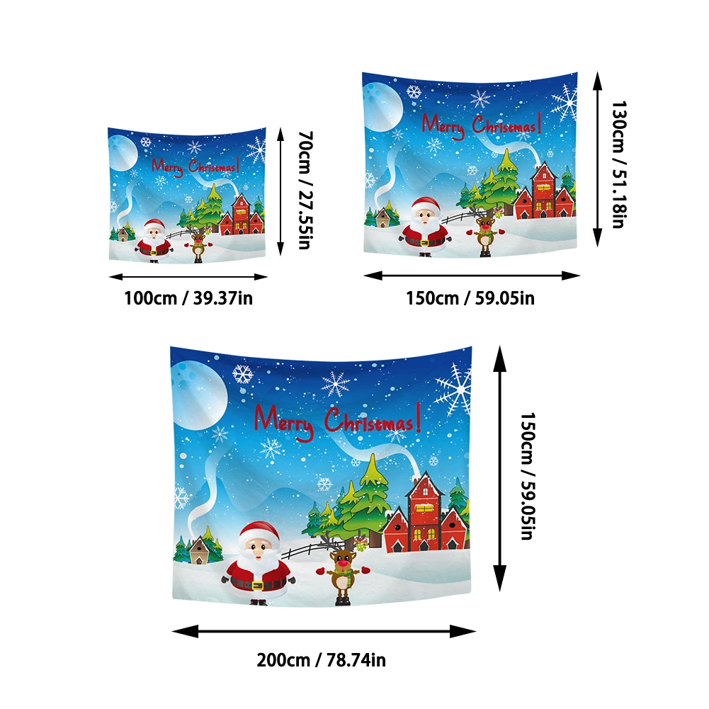 

Christmas Tapestries Santa Claus Printing Wall Hanging Background Decor 2019 New Year Decoration tapestry wall