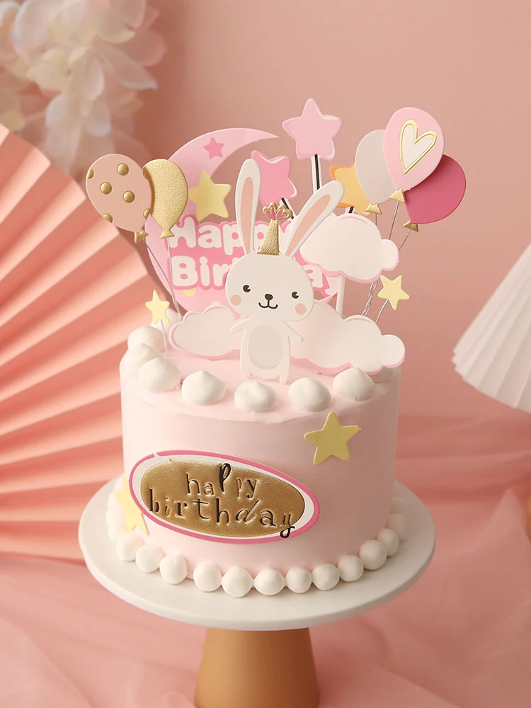Воздушные шары розовый кролик украшения звезда любовь сердце торт топперы день