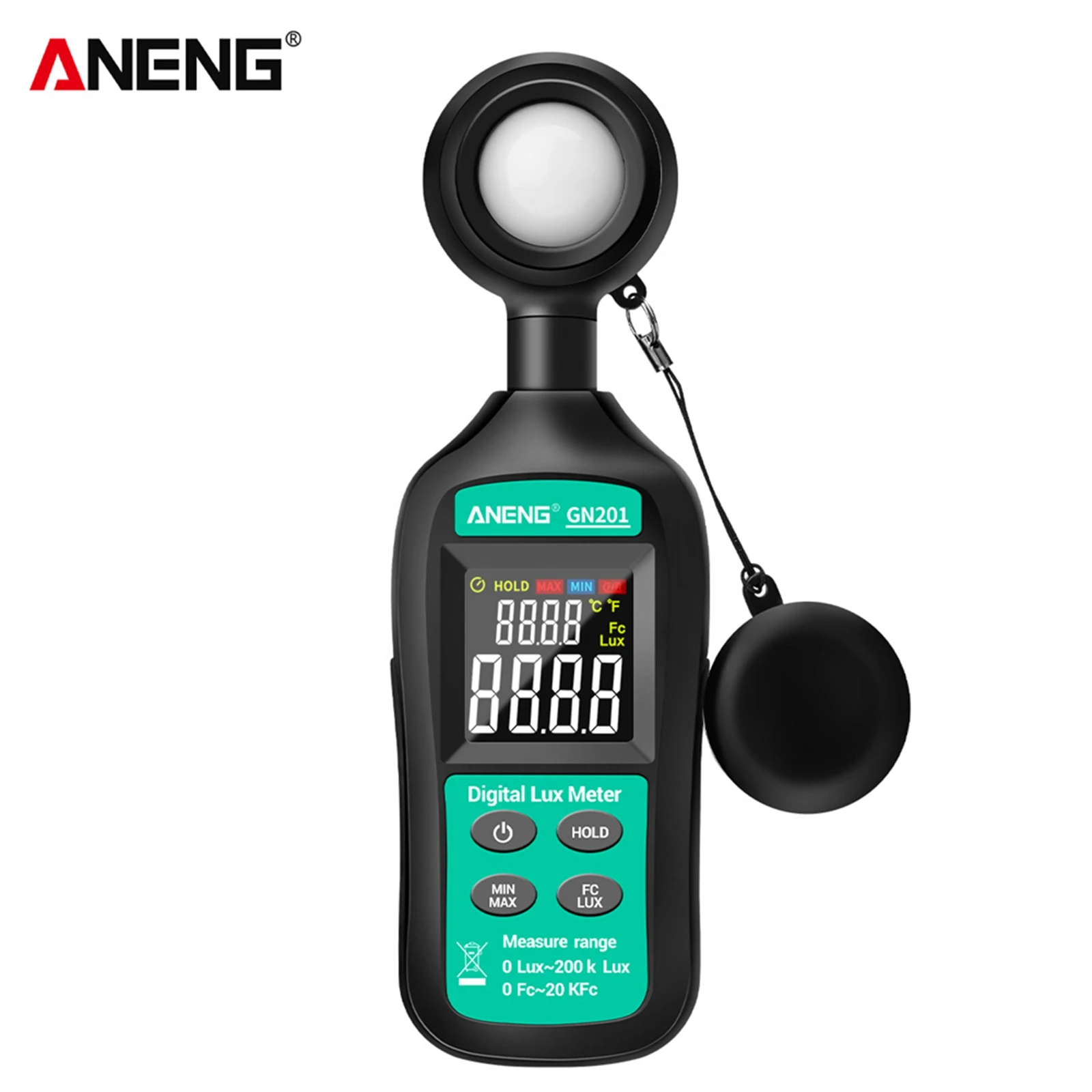 

GN201 Luxmeter Digital Light Meter 200K Lux Meter Photometer Uv Meter UV Radiometer Handheld Illuminometer Photometer