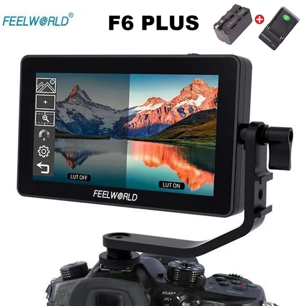 Feelworld F6 PLUS сенсорный экран монитор из алюминиевого сплава F5.5 дюймов 3D Lut 4K на камеру DSLR камера на контроль Кардана
