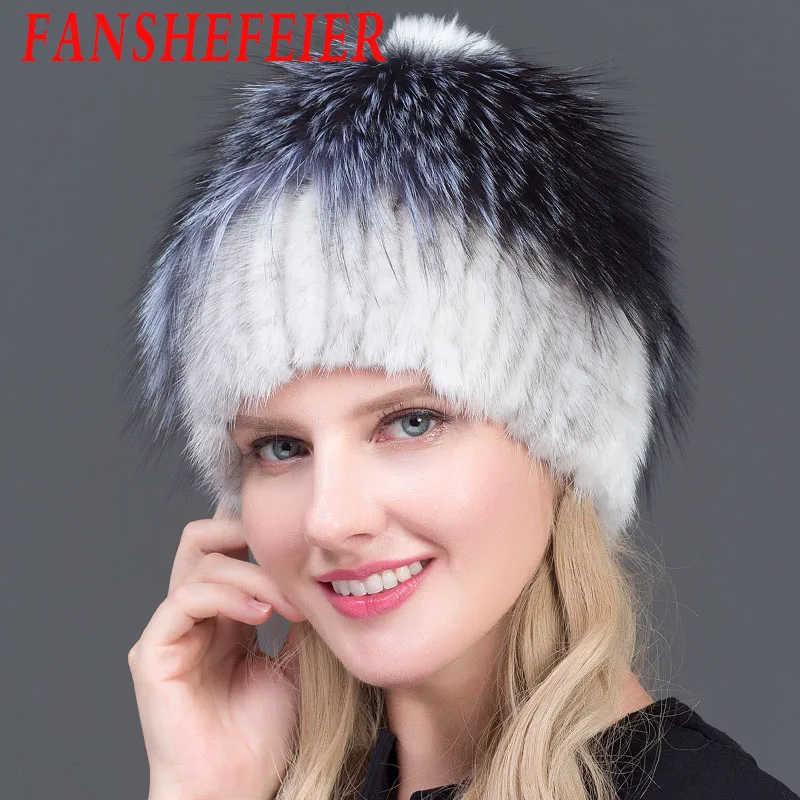 Frauen neue зима pelz hut mit kapuze kopf authentische nerz und silber fuchs blume design hohe qualitaliyat pelz|Женские Skullies и