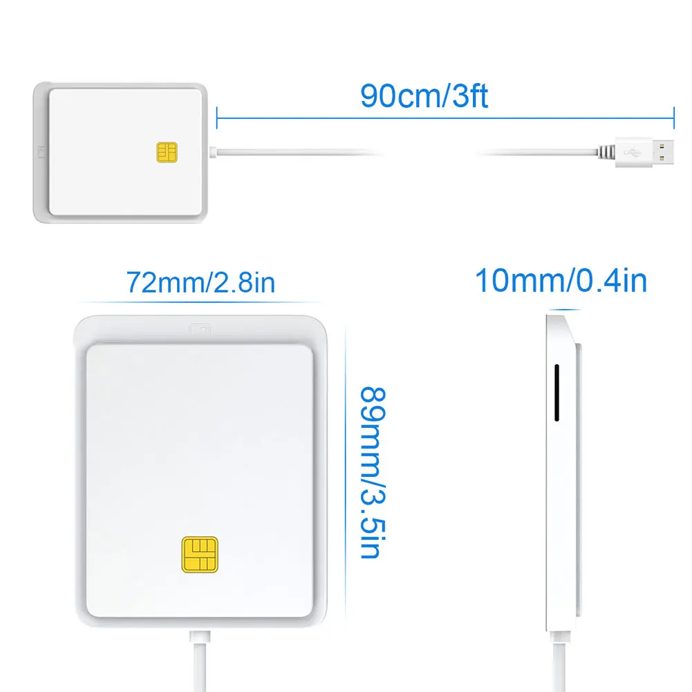 

USB 2.0 Smart Card Reader Memory for ID Bank SIM CAC ID Card Cloner Connector Adapter for Windows XP Windows 7/8/8.1/10