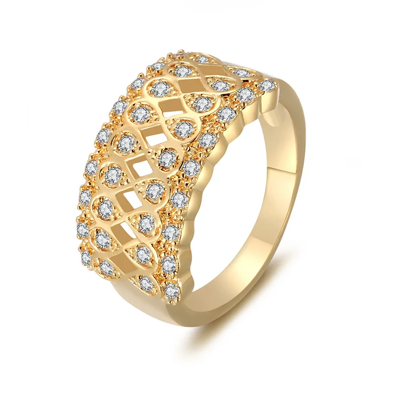 

European and American new style AAA zircon ring, eight-character gypsophila ring, ring, trendy ladies ring