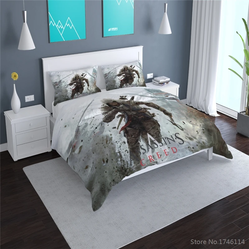 Близнец полный Queen Комплект постельного белья королевского размера Assassin's Creed 3D