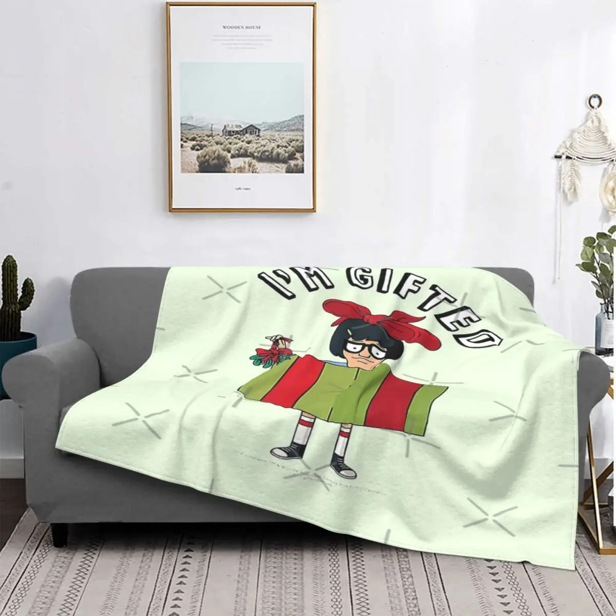 

Bobs Burgers-Manta de lino a cuadros para cama, manta de muselina, colcha de Picnic