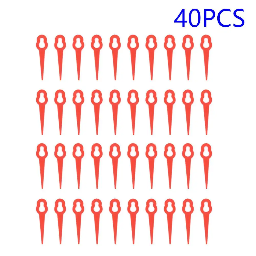 

40 шт./компл. красный пластиковый нож для газонокосилки Florabest, беспроводной триммер для травы, хорошее состояние работы, садовые инструменты, ...