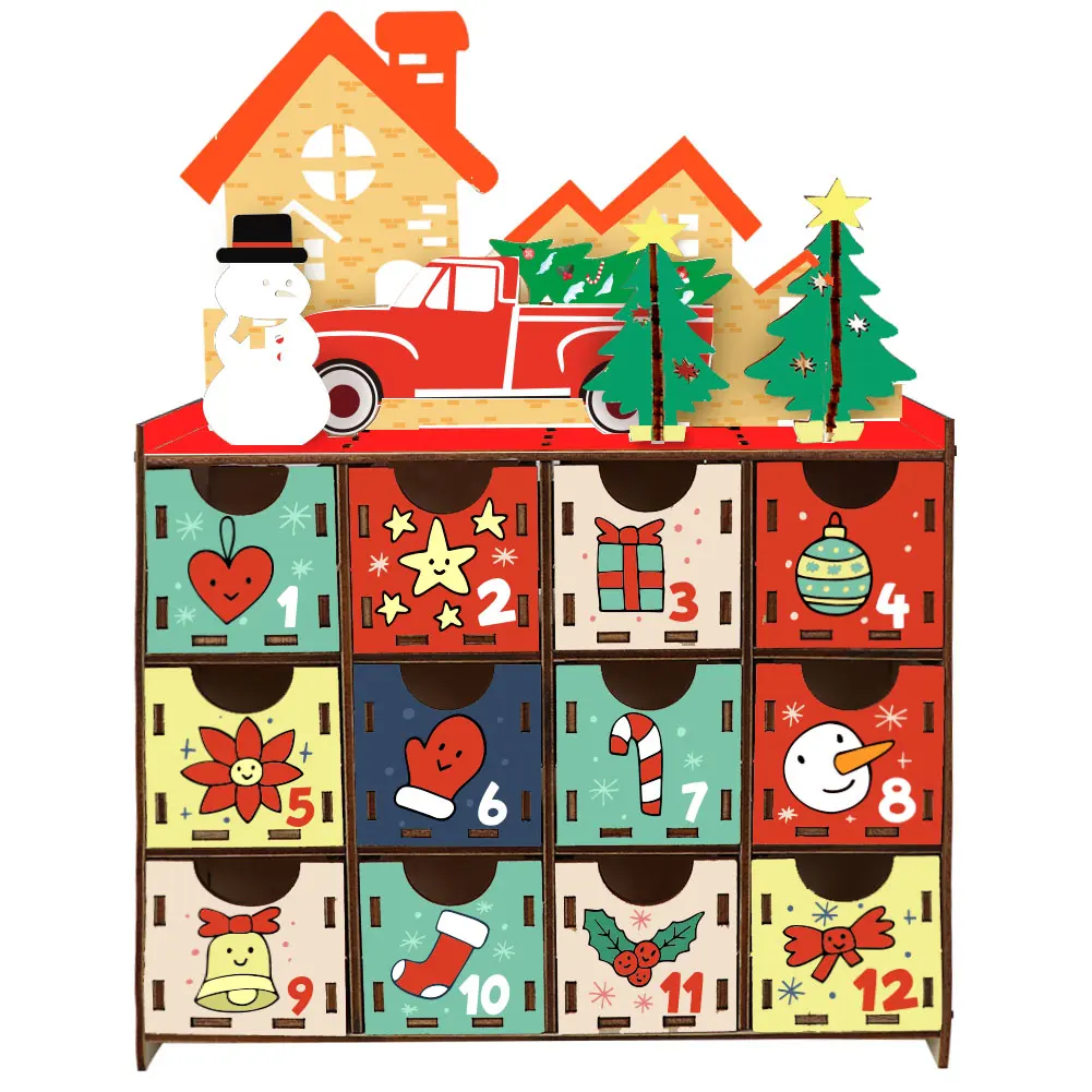 OurWarm DIY Рождество обратный отсчет Advent календарь год деревянные светодиодные часы обратного отсчета украшения дома Рождество DIY Поставки