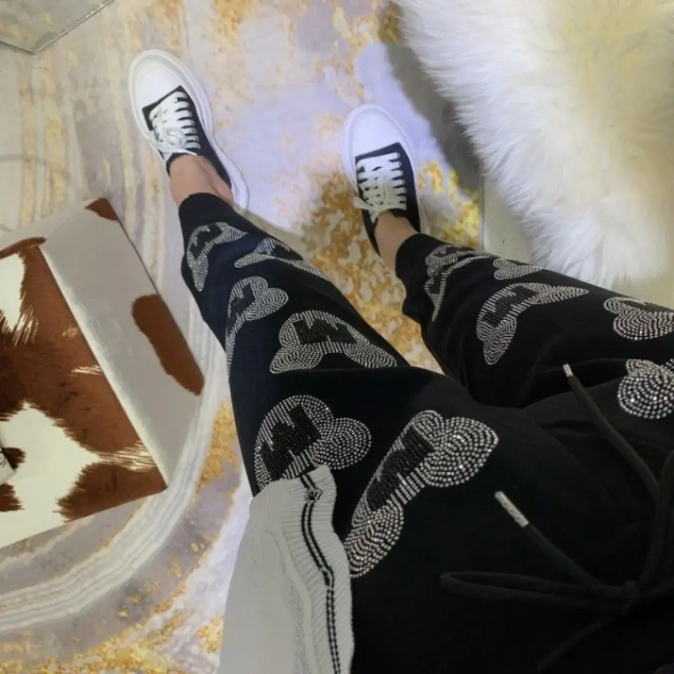 

Autumn and winter 2020 new Korean high waist slim hot drill knitted Harem Pants women's casual pants pants fashion pants